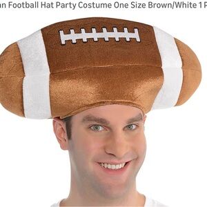 Football Fanatic Party Hat - Brown and White